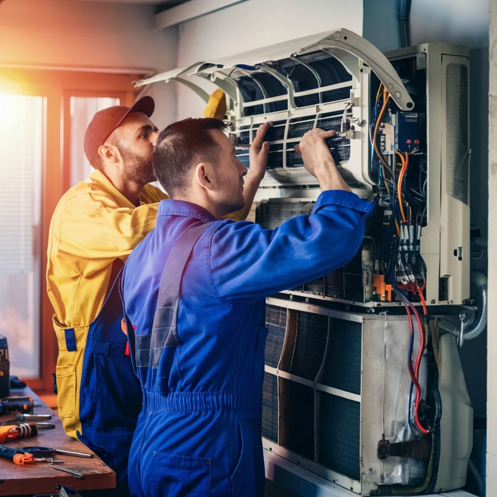two men are working computer with word it