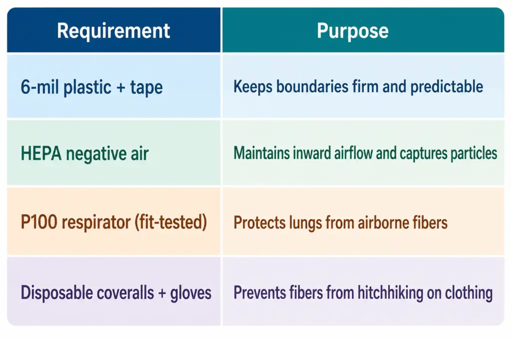 Set Up Containment and PPE for Asbestos Removal