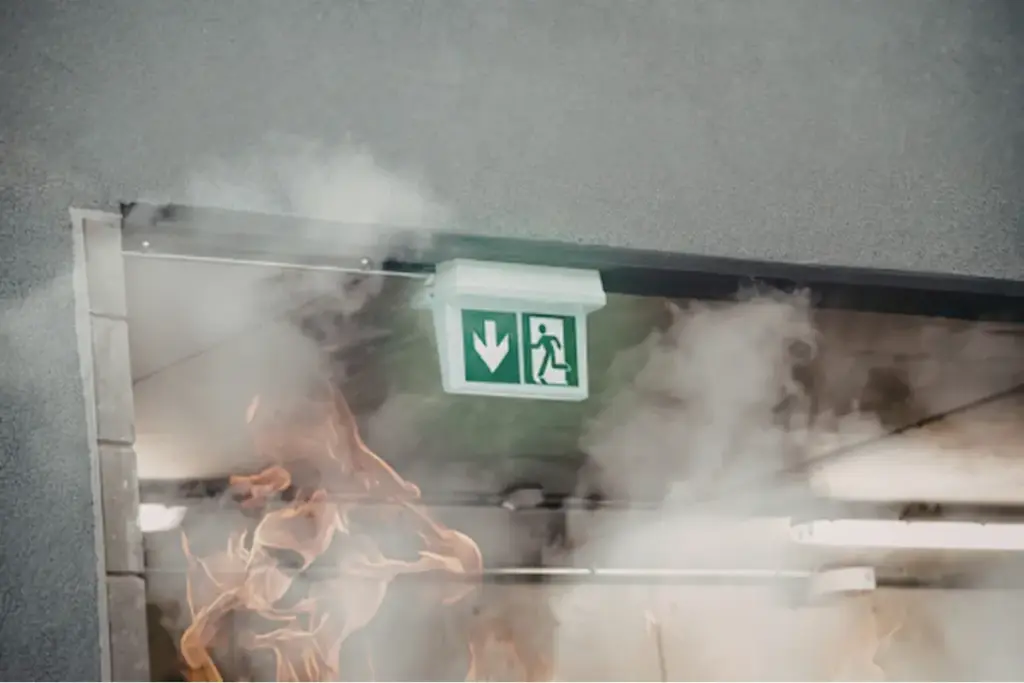 Electrical and Fire Warning Signs Smoke, Sparks, Burning Smells